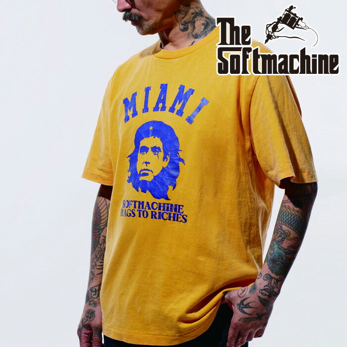 乐天商城 - SOFTMACHINE (ソフトマシーン) MIAMI-T(T-SHIRTS)【Tシャツ】【ホワイト イエロー タトゥー】【2026 SUMMER VACATION 先行予約】【予約商品 キャンセル不可】