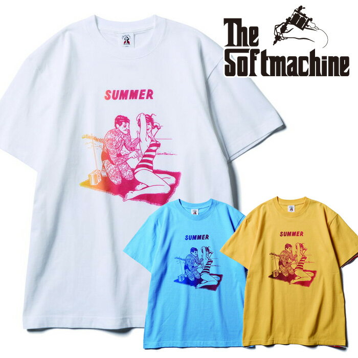 Rakuten - SOFTMACHINE (ソフトマシーン) THE BEACH-T(T-SHIRTS)【Tシャツ】【ホワイト イエロー タトゥー】【2026 SUMMER VACATION 先行予約】【予約商品 キャンセル不可】