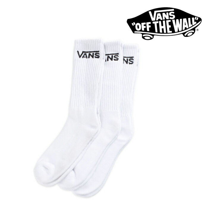 VANS バンズ ヴァンズ CLASSIC CREW(3PK) 【VANS アパレル】【SOCKS SOX ソックス 靴下】【インタープレイ INTERPLAY】【VN000XRZWHT】【インタープレイ INTERPLAY】