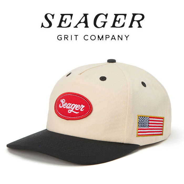 乐天商城 - SEAGER(シーガー)SEAGER AMERICANA SNAPBACK CREAM/BLACK【キャップ 帽子】【シーガー キャップ】【定番 人気 シンプル アウトドア サーフィン スケートボード カリフォルニア】【インタープレイ INTERPLAY】