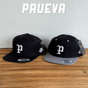 PRUEVA (プルエバ)P-CAP FLAT VISOR【キャップ 帽子 フラットバイザー】【6パネル スナップバックキャップ】【倉本一真 CHICANO 西海岸】