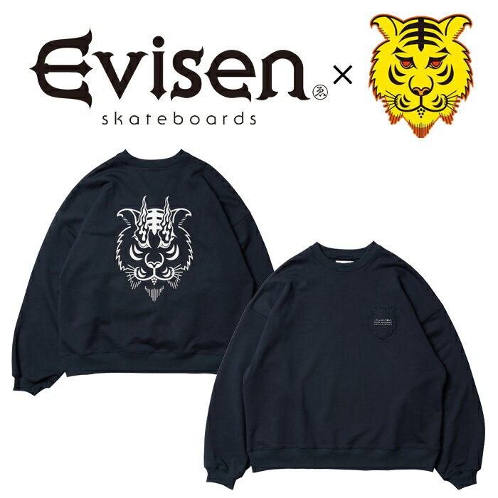 【EVISEN】 Evisen Skateboards (エヴィセン スケートボード) TORA EVI LOGO CREW SWEAT 【クルーネックスウェット】【5lack スラック】【高田音楽制作事務所】【コラボレーション】 【2021FALL&WINTER COLLECTION】【00006234】