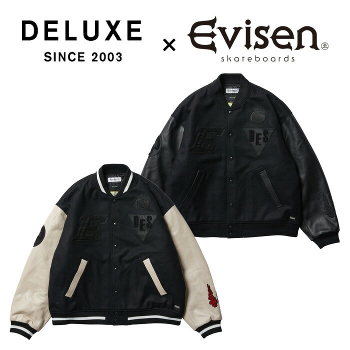 【楽天市場】Evisen Skateboards (エヴィセン スケートボード)EVISEN × DELUXE VARSITY BOYS JACKET 【バーシティージャケット スタジャン】【エビセン スケートボード Evisen Skateboards ゑ インタープレイ INTERPLAY】【00008131 【楽天市場】Evisen Skateboards (エヴィセン スケートボード)EVISEN × DELUXE VARSITY BOYS JACKET 【バーシティージャケット スタジャン】【エビセン スケートボード Evisen Skateboards ゑ インタープレイ INTERPLAY】【00008131