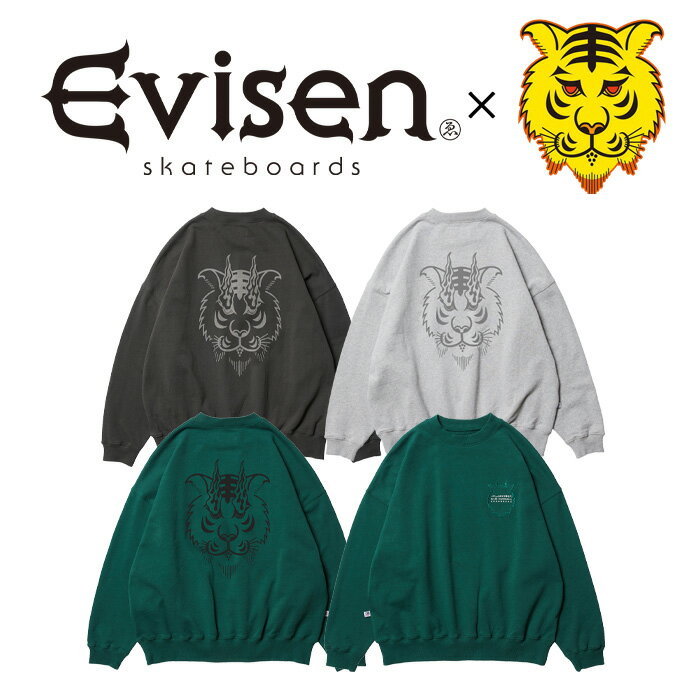 Evisen Skateboards (エヴィセン スケートボード) TORA EVI LOGO CREW SWEAT 【パーカー フーディ】【5lack スラック】【高田音楽制作事務所 コラボレーション】 【2024SPRING&SUMMER COLLECTION】【00008431】