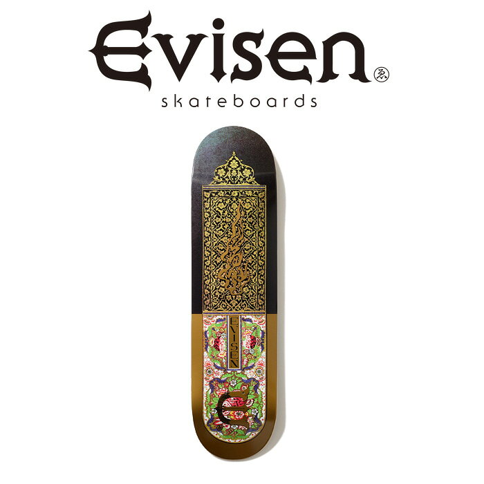 Evisen Skateboards (エヴィセン スケートボード)2026 SUMMER COLLECTION ※デッキテープ貼り付けのご対応はお受け出来かねますので、予めご了承下さい。 EVISEN SKATEBOARDSより2026 SUMMER 新作のデッキが登場。 ■SIZE8.25 x 31.50(WB 14.00) ※サイズは商品によって若干の誤差が出る場合があります。 ★Evisen Skateboards 新作アイテム一覧はコチラ★ ★Evisen 以外にも取り扱いあります！ SKATEBOARD ITEM(スケートボードアイテム)一覧はコチラ★ 【Evisen Skateboards】 ★「Evisen Skateboards」DESIGNER: 南勝己。2011年に本格始動した国内スケートブランド「Evisen Skateboards」。 ブランド名でもある「Evisen」とは、"スケートボードが全て"であるという英語の「Everythig」から由来している。これまでに日本古来の伝統や文化を用いた他と一線を画す和物を取り入れたグラフィックワークや所縁の深いブランドやアーティストとのプロダクトを数多くリリース。 そのハイセンスなデザインはスケートの真骨頂でもあるデッキを始め、アパレル、グッズに至るまで精力的にリリースされ、今や世界的にも注目を集める。 ★丸山晋太郎氏や上野伸平氏ら国内トップレベルのスケーターがライダーとして名を連ね、東京を中心に全国でも活動しています。日本のスケートシーンの発信と活性化の存在となることをを期待されているブランドです。 ★日本文化を強く連想させるグラフィックやデザインを得意としデッキを中心にアパレルなど幅広いアイテムを展開し、その歴史とともに繋げてきた親交の深さから、2003年から続く東京のメンズストリートブランドのDELUXE(デラックス)や、日本を代表する写真家、森山大道氏、東京出身の音楽家・画家・デザイナー・スケーターたちによって構成されるミュージックレーベル兼クリエイター集団、HOLE AND HOLLAND(ホール・アンド・ホーランド)ADIDAS SKATEBOARDING など幅広いシーン、分野とのコラボレーションを展開する。★スケートブランドの根本でもあるデッキのクオリティーはデザイン、耐久性ともに大変クオリティーが高い。また自らが生粋のストリートスケーターであるデザイナーが生み出すアパレルは洗練された個性的なものが多く、日本文化を連想させる唯一無二なデザインを落とし込んだアウター、ジャケット、スウェット、パーカー、ロンTEETシャツやシルエット、ディテールにこだわったワイドパンツやシャツ、ニットキャップまで幅広くコーディネートに抜かりのないラインナップを毎シーズン展開している。 ★「TIGHT BOOTH PRODUCTION」(TBPR)のディレクターでもある上野伸平氏など国内トップレベルのスケーターをメンバーに加え、日本発信のスケボーブランドとして"SKATEBOARD = EVERYTHING"をモットーに掲げ活躍の場を広げている。その他チームライダーには、丸山晋太郎、今村昌良、宮原聖美、上原耕一郎、南勝己、ローレンス・キーフ、ショー・ウエストなど国内外で活躍をする精鋭が所属しています。 ★所属ライダーの出演するEVISEN VIDEOも人気でEVISENライダー陣のスキルはもちろん、色やクセといったスケートボードのエッセンスには欠かせないモノなどを最大限に引き出したカメラワークと編集技術は世界に誇れる内容となっております。Evisen Skateboards (エヴィセン スケートボード)ANCIENT FLORA INFORMATION 商品情報ブランド説明Evisen Skateboards (エヴィセン スケートボード)2026 SUMMER COLLECTION※デッキテープ貼り付けのご対応はお受け出来かねますので、予めご了承下さい。EVISEN SKATEBOARDSより2026 SUMMER 新作のデッキが登場。■SIZE8.25 x 31.50(WB 14.00)※サイズは商品によって若干の誤差が出る場合があります。★Evisen Skateboards 新作アイテム一覧はコチラ★★Evisen 以外にも取り扱いあります！SKATEBOARD ITEM(スケートボードアイテム)一覧はコチラ★【Evisen Skateboards】★「Evisen Skateboards」DESIGNER: 南勝己。2011年に本格始動した国内スケートブランド「Evisen Skateboards」。ブランド名でもある「Evisen」とは、"スケートボードが全て"であるという英語の「Everythig」から由来している。これまでに日本古来の伝統や文化を用いた他と一線を画す和物を取り入れたグラフィックワークや所縁の深いブランドやアーティストとのプロダクトを数多くリリース。そのハイセンスなデザインはスケートの真骨頂でもあるデッキを始め、アパレル、グッズに至るまで精力的にリリースされ、今や世界的にも注目を集める。 ★丸山晋太郎氏や上野伸平氏ら国内トップレベルのスケーターがライダーとして名を連ね、東京を中心に全国でも活動しています。日本のスケートシーンの発信と活性化の存在となることをを期待されているブランドです。 ★日本文化を強く連想させるグラフィックやデザインを得意としデッキを中心にアパレルなど幅広いアイテムを展開し、その歴史とともに繋げてきた親交の深さから、2003年から続く東京のメンズストリートブランドのDELUXE(デラックス)や、日本を代表する写真家、森山大道氏、東京出身の音楽家・画家・デザイナー・スケーターたちによって構成されるミュージックレーベル兼クリエイター集団、HOLE AND HOLLAND(ホール・アンド・ホーランド)ADIDAS SKATEBOARDING など幅広いシーン、分野とのコラボレーションを展開する。★スケートブランドの根本でもあるデッキのクオリティーはデザイン、耐久性ともに大変クオリティーが高い。また自らが生粋のストリートスケーターであるデザイナーが生み出すアパレルは洗練された個性的なものが多く、日本文化を連想させる唯一無二なデザインを落とし込んだアウター、ジャケット、スウェット、パーカー、ロンTEETシャツやシルエット、ディテールにこだわったワイドパンツやシャツ、ニットキャップまで幅広くコーディネートに抜かりのないラインナップを毎シーズン展開している。 ★「TIGHT BOOTH PRODUCTION」(TBPR)のディレクターでもある上野伸平氏など国内トップレベルのスケーターをメンバーに加え、日本発信のスケボーブランドとして"SKATEBOARD = EVERYTHING"をモットーに掲げ活躍の場を広げている。その他チームライダーには、丸山晋太郎、今村昌良、宮原聖美、上原耕一郎、南勝己、ローレンス・キーフ、ショー・ウエストなど国内外で活躍をする精鋭が所属しています。 ★所属ライダーの出演するEVISEN VIDEOも人気でEVISENライダー陣のスキルはもちろん、色やクセといったスケートボードのエッセンスには欠かせないモノなどを最大限に引き出したカメラワークと編集技術は世界に誇れる内容となっております。SIZE8.25 x 31.50(WB 14.00)関連商品 【EVISEN】 Evisen Skateboards (エヴィセン スケートボード) TIGER IN THE SHINING NIGHT (KOTORA MITANIモデル) 【三谷小虎 モデル】【デッキ スケートボード スケボー】【エビセン スケートボード Evisen Skateboards ゑ インタープレイ INTERPLAY】13,200円【EVISEN】 Evisen Skateboards (エヴィセン スケートボード) THE SUNSET CAR (SHOR WESTモデル) 【ショー・ウェストモデル】【デッキ スケートボード スケボー】【エビセン スケートボード Evisen Skateboards ゑ インタープレイ INTERPLAY】13,200円【EVISEN】 Evisen Skateboards (エヴィセン スケートボード) RAT HOLDING SKULL (KENTO YOSHIOKAモデル) 【吉岡賢人 モデル】【デッキ スケートボード スケボー】【エビセン スケートボード Evisen Skateboards ゑ インタープレイ INTERPLAY】13,200円【EVISEN】 Evisen Skateboards (エヴィセン スケートボード) ORIZURU (チームモデル) 【デッキ スケートボード スケボー】【エビセン スケートボード Evisen Skateboards ゑ インタープレイ INTERPLAY】13,200円