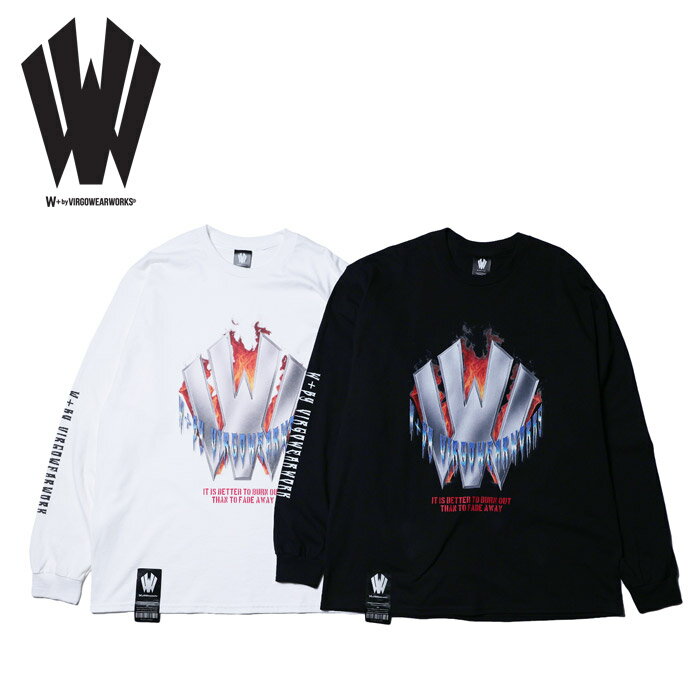 W + by VIRGOwearworks (ヴァルゴウェアワークス) Metal logo flames【ロングスリーブTシャツ】【W-LSPT-012】【2025AUTUMN/WINTER 先行予約】【キャンセル不可】【VIRGOwearworks ヴァルゴウエアワークス バルゴ】