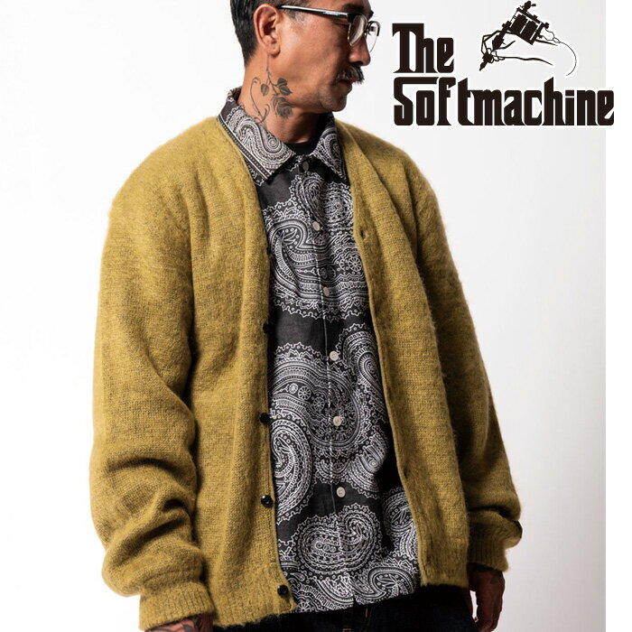 SOFTMACHINE (ソフトマシーン) COSTELLO CARDIGAN【モヘアカーディガン】【ブラック レッド グリーン タトゥー】【2025 AUTU...