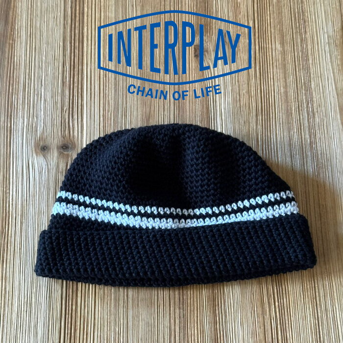 乐天商城 - INTERPLAY(インタープレイ) × fifb(フィフビー) 別注LINE CROCHET BEANIE【ビーニー 帽子 ブラック】
