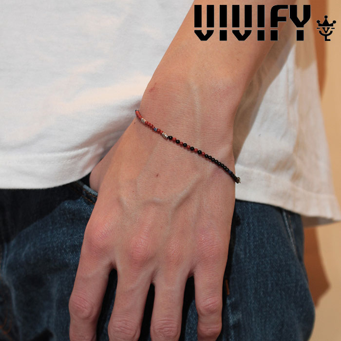 ビビファイ ブレスレット メンズ VIVIFY(ヴィヴィファイ)(ビビファイ)Color Stone & Silver Beads Bracelet【オーダーメイド 受注生産】【キャンセル不可】【ハンドメイド ブレスレット】【VFB-137】