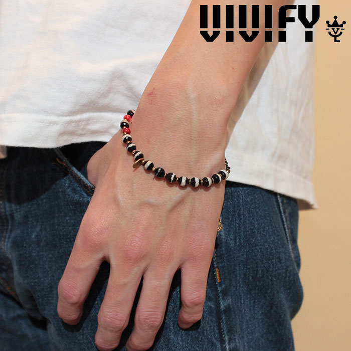 ビビファイ ブレスレット メンズ VIVIFY(ヴィヴィファイ)(ビビファイ)By color quartz & Coral & Brass Beads Bracelet【オーダーメイド 受注生産】【キャンセル不可】【ハンドメイド vivify ブレスレット】【VFB-138】