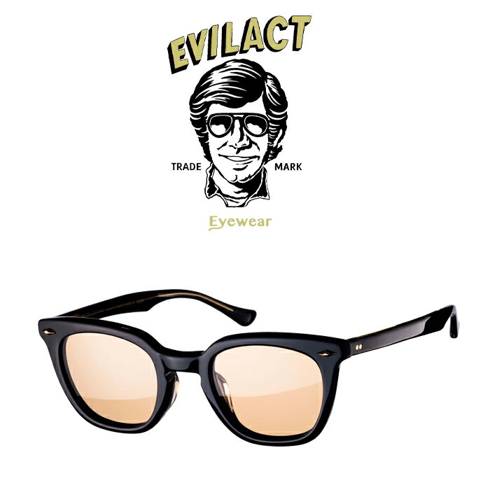 EVILACT EYEWEAR (イーブルアクトアイウエア) MERKEL(マーケル) BLACK/BLACK×ANTIQUE CLEAR/BROWN LENS 【サングラス メガネ】【EAE21-08MERKEL】【インタープレイ INTERPLAY】