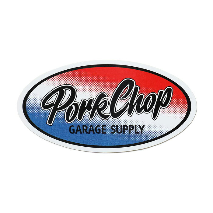 PORKCHOP GARAGE SUPPLY (ポークチョップ ガレージサプライ) OVAL TRICOLOR STICKER 【ステッカー シール】【インタープレイ INTERPLAY】 2
