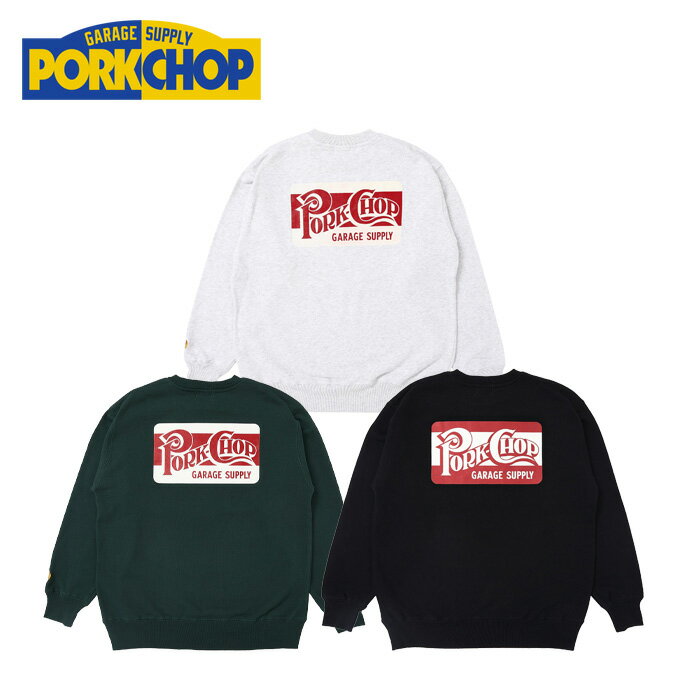PORKCHOP GARAGE SUPPLY (ポークチョップ ガレージサプライ)SQUARE LOGO SWEAT【クルーネック スウェット】【インタープレイ INTERPLAY】