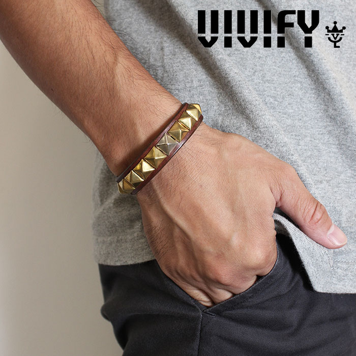 VIVIFY(ヴィヴィファイ）GoodLuck Row Studs WristBand【キャンセル不可】【職人の完全手作業による逸品】【VIVIFY ブレスレット】【VFB-129】