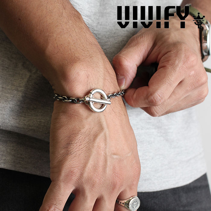 ビビファイ ブレスレット メンズ VIVIFY(ヴィヴィファイ）(ビビファイ)Hallmarks T-Bar Chain Bracelet【VIVIFY ブレスレット】【VFB-130】【オーダーメイド 受注生産】【キャンセル不可】