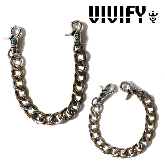 VIVIFY(ヴィヴィファイ）NativeStyle SwivelHook BrassMix FlatLink WalletChain / DoubleSwivelHook