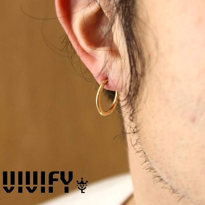 VIVIFY(ヴィヴィファイ）k18Gold Hammered Hoop Pierce【オーダーメイド受注生産】【キャンセル不可】【VIVIFY フープピアス】【シルバー ゴールド】【VFP-110】