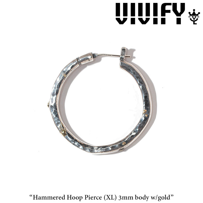 VIVIFY(BBt@C)(rrt@C) Hammered Hoop PierceiXLj3mm body w/goldyI[_[Ch󒍐YzyLZszyVIVIFY sAXzyVFP-211z