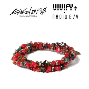 VIVIFY x RADIO EVAPebble &Metal Chip's Beads Cord/式波・アスカ・ラングレー【エヴァンゲリオン 公式アクセサリー】【evangelion】【受注生産 オーダーメイド】【キャンセル不可】