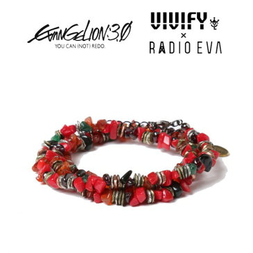 VIVIFY x RADIO EVAPebble ＆Metal Chip's Beads Cord/式波・アスカ・ラングレー【エヴァンゲリオン 公式アクセサリー】【evangelion】【受注生産 オーダーメイド】【キャンセル不可】