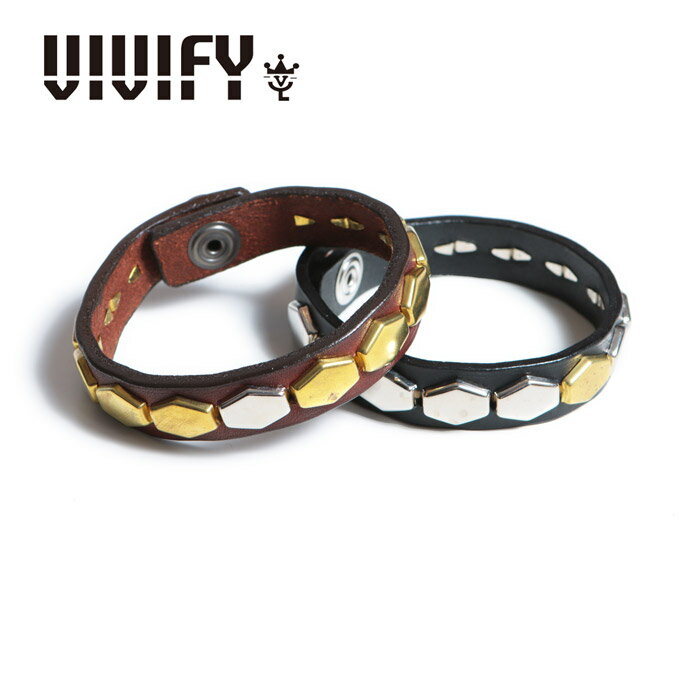 Rakuten - VIVIFY(ヴィヴィファイ)(ビビファイ)GoodLuck RowStuds Wristband/Hexagon【VIVIFY ブレスレット】【VFB-129HGN】【オーダーメイド ハンドメイド 受注生産】【キャンセル不可】