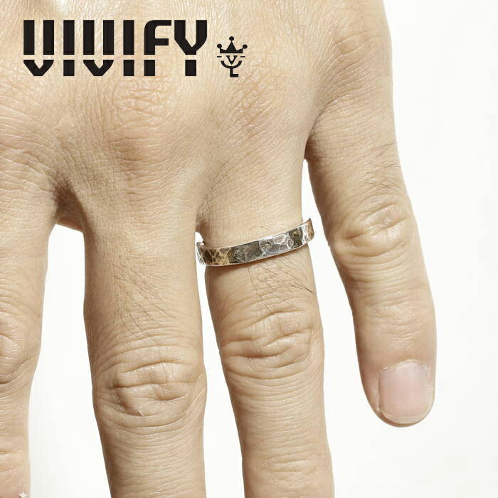 VIVIFY(ե)(ӥӥե)Back Hallmarks Ring/Hammered finish/Narrow w/gol...