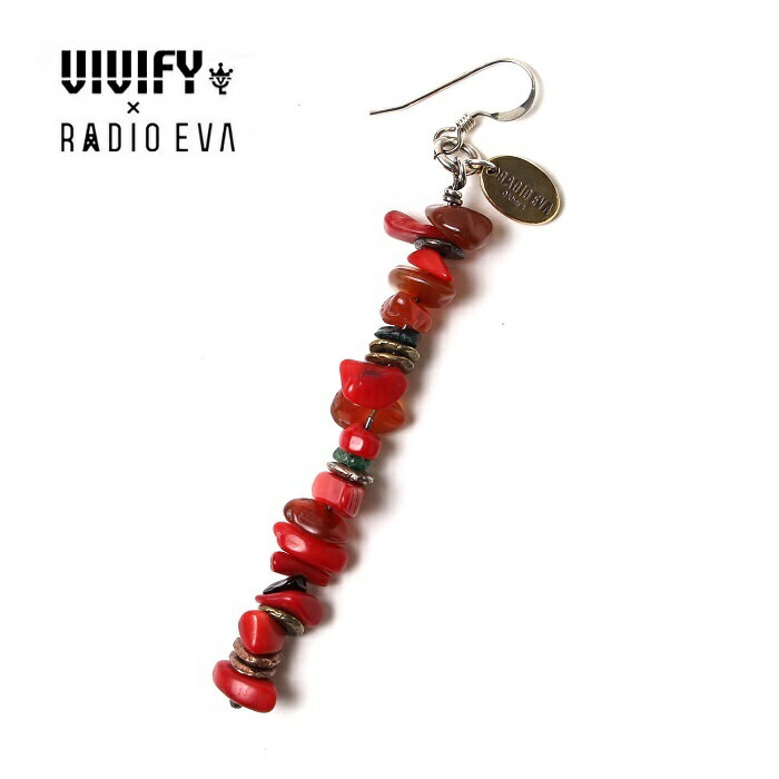 VIVIFY x RADIO EVAPebble ＆ Metal Chip's Pierce レッド（アスカ）【エヴァンゲリオン 公式アクセサ..