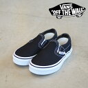 VANS バンズ ヴァンズ KIDS CLASSIC SLIP-ON (BLACK/WHITE) 【キッズ スリッポン 子供 スニーカー おしゃれ】【VANS KIDS】【vn000zbu6bt】【インタープレイ INTERPLAY】