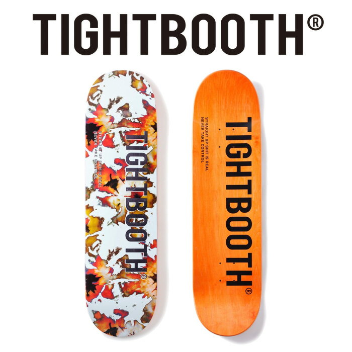 TIGHTBOOTH PRODUCTION (タイトブース プロダクション)2026 SPRING COLLECTION ※デッキテープ貼り付けのご対応はお受け出来かねますので、予めご了承下さい。 TIGHTBOOTH PRODUCTION (タイトブース プロダクション)より新作のデッキが登場。 DEEP CONCAVE ■SIZE 8.25 × 31.50(WB 14.00) ※サイズは商品によって若干の誤差が出る場合があります。 ★TIGHTBOOTH PRODUCTION アイテム一覧はコチラ★ ★TIGHTBOOTH PRODUCTION 以外にも取り扱いあります！ SKATEBOARD ITEM(スケートボードアイテム)一覧はコチラ★ 【TIGHTBOOTH /タイトブース】 プロスケーターの上野伸平が2005年に立ち上げたスケートボードプロダクション「TIGHTBOOTH PRODUCTION」。日本におけるストリートスケートシーンを長きにわたって牽引してきたキャリアを駆使し、世界各国からも注目を集めるスケートビデオ『LENZ』シリーズやアパレルラインを展開する。日本人が持つ土着性や、アナログとデジタルを行き来する世界観、シーンに媚びることのないスタイルを持ったプロダクトが特徴。近年では藤原ヒロシ氏の「 FRAGMENT DESIGN」やKILLER-BONG率いる「BLACK SMOKER RECORDS」とのコラボレーションが話題を呼び、ファッションシーンをも賑わせている。 【About TIGHTBOOTH】TIGHTBOOTH PRODUCTION (TIGHTBOOTH) は大阪を拠点としストリートから反映されるインスピレーションを映像、 CLOTHINGに落とし込むプロダクションです。完全自主制作で制作者自らが全ての現場に身を置き、時間を共有し、作品を成熟させて行くことを目指します。数多くの価値観が存在する中、揺るぎない制作意欲と信念を持ってプロダクトを展開します。 私はスケートボードから多くを学び、音楽から多くを感じ、様々な先駆者達から影響を受け、ここに在ります。スケートボードはアメリカが発祥の地であり、常に時代をリードしているのはアメリカです。例えばHIPHOPも然りです。しかし、現在日本では多くの人がスケートボードに乗り、多くの人がMICを握ります。 私も多くのスケーターの内の一人に過ぎません。ただ、長い間スケートボードをしてきて、世界を見てきて、私は"日本人のスケーターとして誇りを持ち、独立した精神を持ちたい"そう思うようになりました。日本で生まれ、日本で育ち、この国を愛する一人として、他国にも誇れるような国産プロダクトを制作することが、 戦後60年経過した今、私達が努めなくてはならない事なのではないでしょうか？そして影響を受けた全ての人や作品に対する恩返しでなないかと私は思います。 TIGHTBOOTH PRODUCTION代表 上野伸平TIGHTBOOTH PRODUCTION (タイトブース プロダクション) BLOOM INFORMATION 商品情報ブランド説明TIGHTBOOTH PRODUCTION (タイトブース プロダクション)2026 SPRING COLLECTION※デッキテープ貼り付けのご対応はお受け出来かねますので、予めご了承下さい。TIGHTBOOTH PRODUCTION (タイトブース プロダクション)より新作のデッキが登場。DEEP CONCAVE■SIZE8.25 × 31.50(WB 14.00)※サイズは商品によって若干の誤差が出る場合があります。【TIGHTBOOTH /タイトブース】プロスケーターの上野伸平が2005年に立ち上げたスケートボードプロダクション「TIGHTBOOTH PRODUCTION」。日本におけるストリートスケートシーンを長きにわたって牽引してきたキャリアを駆使し、世界各国からも注目を集めるスケートビデオ『LENZ』シリーズやアパレルラインを展開する。日本人が持つ土着性や、アナログとデジタルを行き来する世界観、シーンに媚びることのないスタイルを持ったプロダクトが特徴。近年では藤原ヒロシ氏の「 FRAGMENT DESIGN」やKILLER-BONG率いる「BLACK SMOKER RECORDS」とのコラボレーションが話題を呼び、ファッションシーンをも賑わせている。【About TIGHTBOOTH】TIGHTBOOTH PRODUCTION (TIGHTBOOTH) は大阪を拠点としストリートから反映されるインスピレーションを映像、 CLOTHINGに落とし込むプロダクションです。完全自主制作で制作者自らが全ての現場に身を置き、時間を共有し、作品を成熟させて行くことを目指します。数多くの価値観が存在する中、揺るぎない制作意欲と信念を持ってプロダクトを展開します。私はスケートボードから多くを学び、音楽から多くを感じ、様々な先駆者達から影響を受け、ここに在ります。スケートボードはアメリカが発祥の地であり、常に時代をリードしているのはアメリカです。例えばHIPHOPも然りです。しかし、現在日本では多くの人がスケートボードに乗り、多くの人がMICを握ります。私も多くのスケーターの内の一人に過ぎません。ただ、長い間スケートボードをしてきて、世界を見てきて、私は"日本人のスケーターとして誇りを持ち、独立した精神を持ちたい"そう思うようになりました。日本で生まれ、日本で育ち、この国を愛する一人として、他国にも誇れるような国産プロダクトを制作することが、戦後60年経過した今、私達が努めなくてはならない事なのではないでしょうか？そして影響を受けた全ての人や作品に対する恩返しでなないかと私は思います。TIGHTBOOTH PRODUCTION代表 上野伸平SIZE8.25 × 31.50(WB 14.00)
