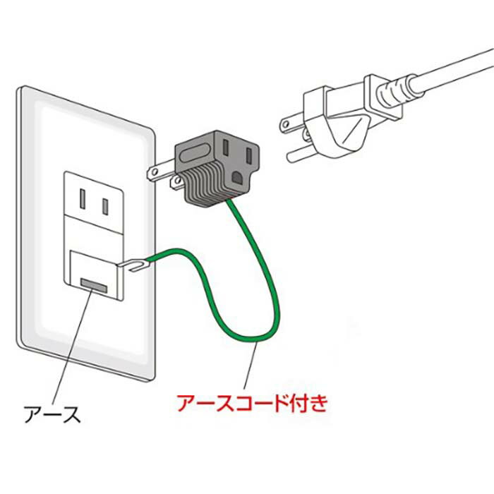 3P→2P 変換アダプタ TAP-AD1BKN　(あわせ買い対象商品） 2