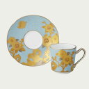 【Noritake(ノリタケ)】 (オマージュ コレクション) デミタスカップ&ソーサー (淡青絵薔薇文)