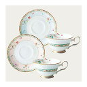 【Noritake(ノリタケ)】(花更紗) ティー・コーヒー碗皿ペアセット (色変り)