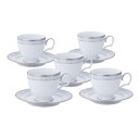 【Noritake（ノリタケ）】ハンプシャープラチナ ティー コーヒー碗皿5客セット