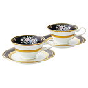【Noritake(ノリタケ)】(イブニングマジェスティ) ティー・コーヒー碗皿ペアセット