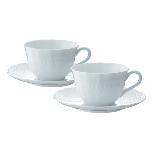 【Noritake（ノリタケ）】（シェール ブラン）　ティー・コーヒー碗皿ペアセット