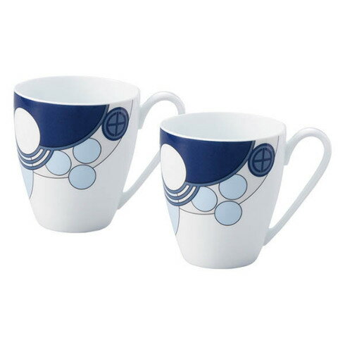 【Noritake（ノリタケ）】　FRANK LLOYD WRIGHT DESIGN TABLEWARE IMPERIAL　BLUE （フランク・ロイド・ライト インペリアルブルー） 　マグペアセット