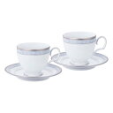 【Noritake(ノリタケ)】ハンプシャープラチナ ティー・コーヒー碗皿ペアセット