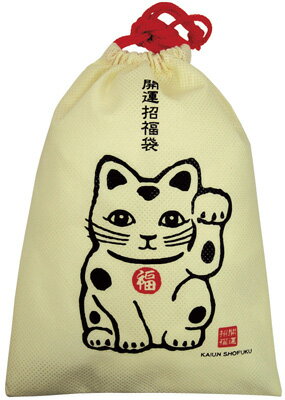 【代引不可】不織布開運巾着袋　招き猫　【ご注文単位50個】