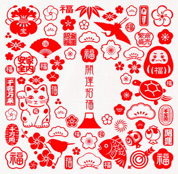 Rakuten - 【代引不可】福づくしふきん　(開運)　【ご注文単位50枚】