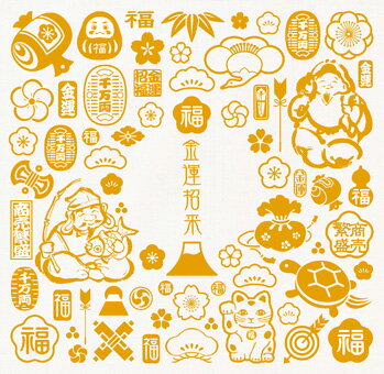 乐天商城 - 【代引不可】福づくしふきん　(金運)　【ご注文単位50枚】