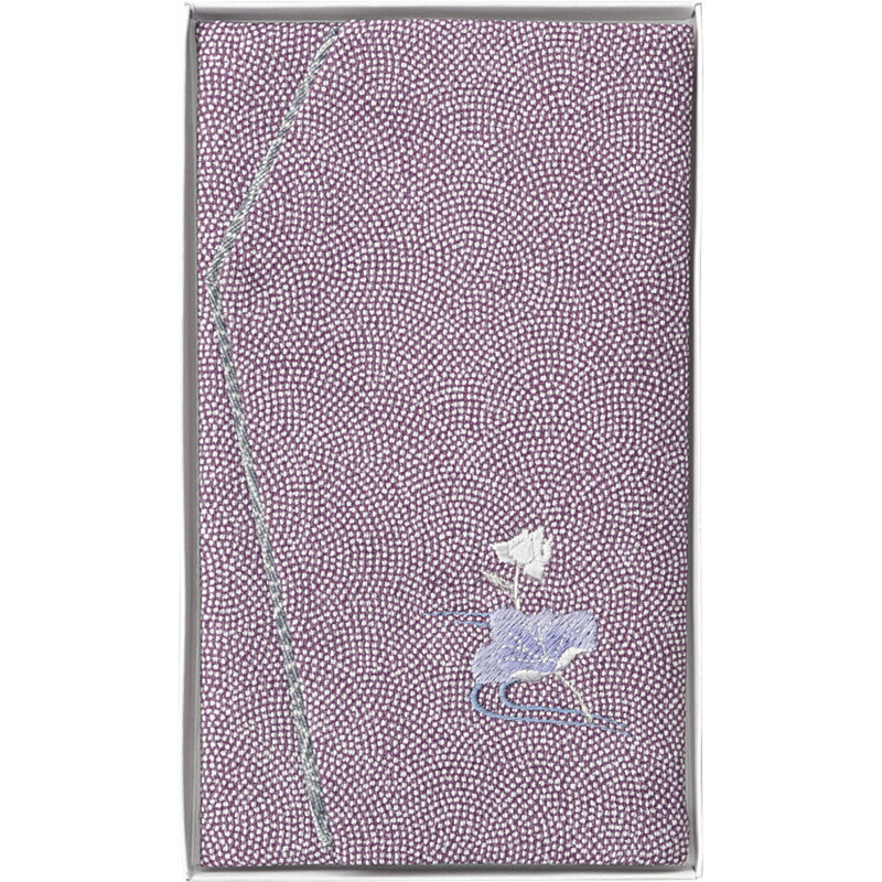 〈洛北〉刺繍入り金封ふくさ　(紫蓮)　　B9055-144