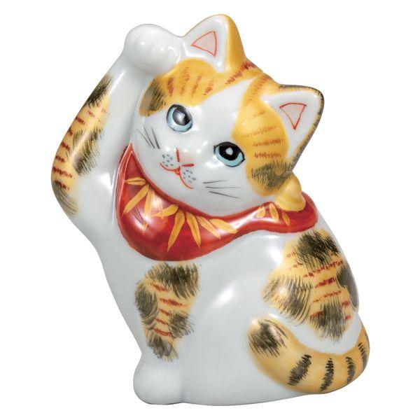 【代引不可】　　【九谷焼】　3．2号耳かき猫・金彩三毛　K8-1466