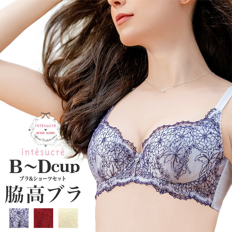 【50％OFF】アンテシュクレ intesucre 脇高ブラ Premium ブラセット 全3色 B-D/65-80 IBT312