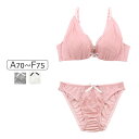 【20%OFF】COCO Linge ガーリーチュールプリーツ ブラセット ABCDEFカップ アンダー65/70/75cm 327336