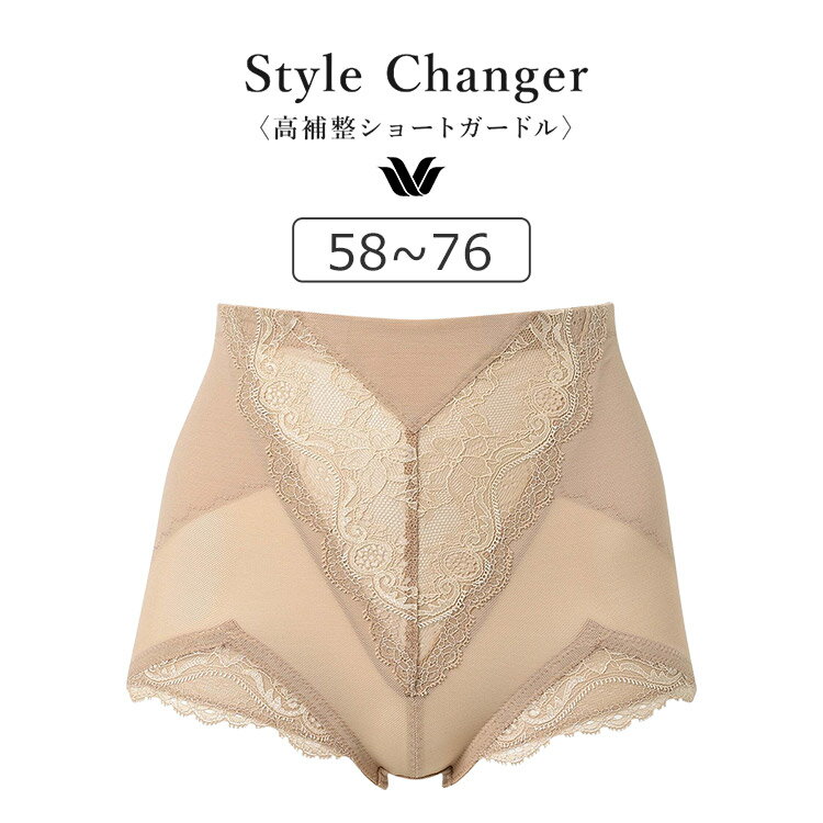 【23％OFF】ワコール Style Changer 高補整 ショートガードル ジャストウエスト ショート丈 58S/64M/70M/76L GQC200