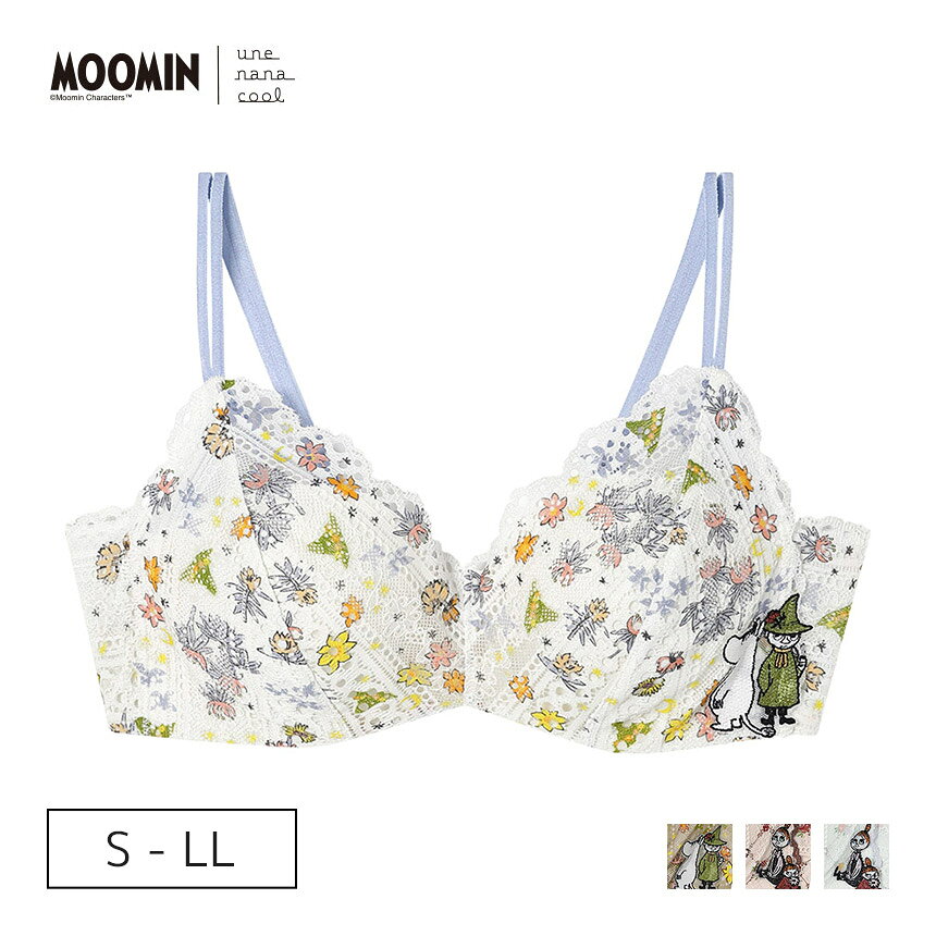 ウンナナクール une nana cool MOOMIN × une nana cool 364ブラ レース ノンワイヤーブラ S/M/L/LL BUN140