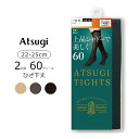 アツギ ATSUGI TIGHTS 上品シアーで美しく。 60デニール タイツ ひざ下丈 2足組 22-25cm FS80602P