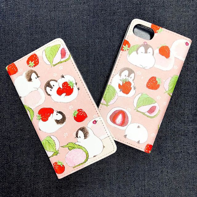 Rakuten - 手帳型スマートフォンケース ペンギン もこぺん　スイーツシリーズ「いちご大福」 iPhone 12 iPhone 12 Pro iPhone 12 Pro Max カバー アイフォンケース