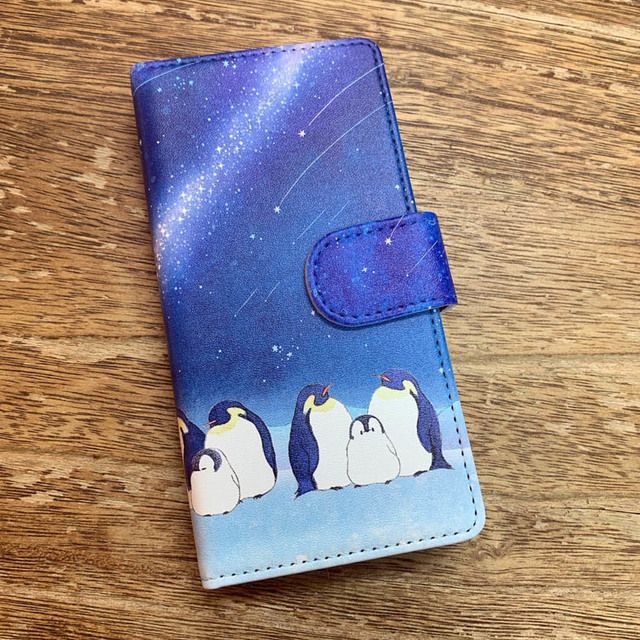 Rakuten - 手帳型スマートフォンケース ペンギン もこぺん もこぺんりうむシリーズ「プラネタリウム」 iPhone 12 iPhone 12 Pro iPhone 12 Pro Max カバー アイフォンケース