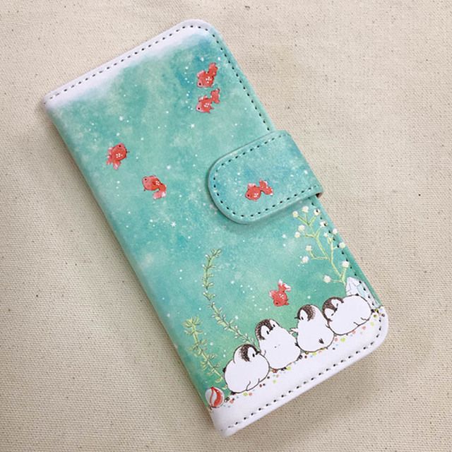 Rakuten - 手帳型スマートフォンケース ペンギン もこぺん もこぺんりうむシリーズ「金魚の水槽」 iPhone 12 iPhone 12 Pro iPhone 12 Pro Max カバー アイフォンケース